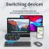 Coteci Dual Mode Wireless, Bluetooth Mouse and Keyboard Combo English Layout - Gray
